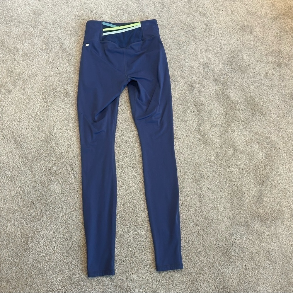 Fabletics Motion 365 purple crisscross back leggings